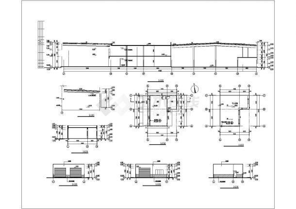 南京某汽车4S店1900平米左右2层汽车展厅建筑设计CAD图纸（含维修间）-图二