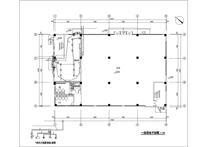 成都某科技公司1600平米3层框架结构办公楼全套电气设计CAD图纸_图1