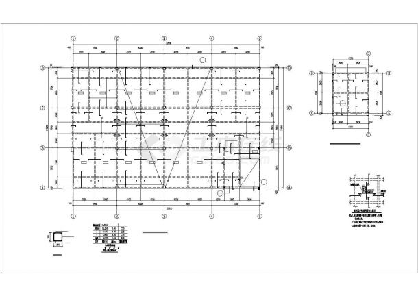 广州市某汽车专卖店3层框架结构办公综合楼结构设计CAD图纸-图二