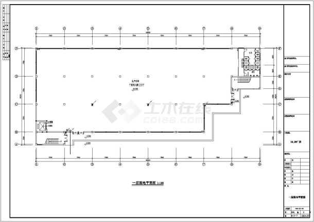 某工业厂房车间电气CAD平面系统设计-图一