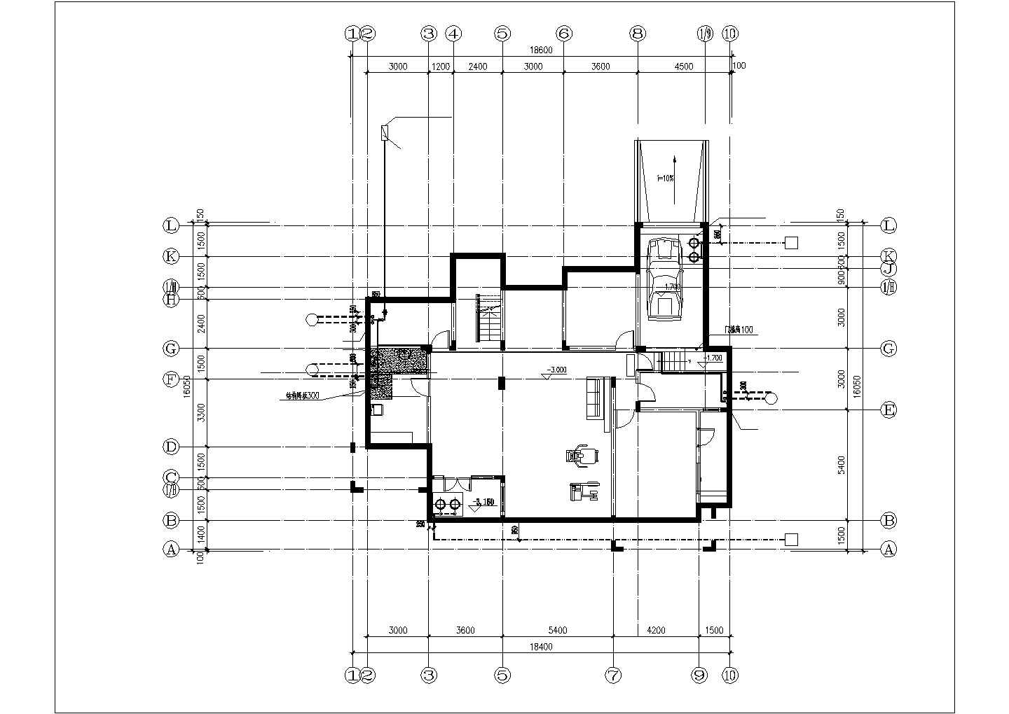 锦州市某居住区580平米2层高档豪华别墅全套平面设计CAD图纸