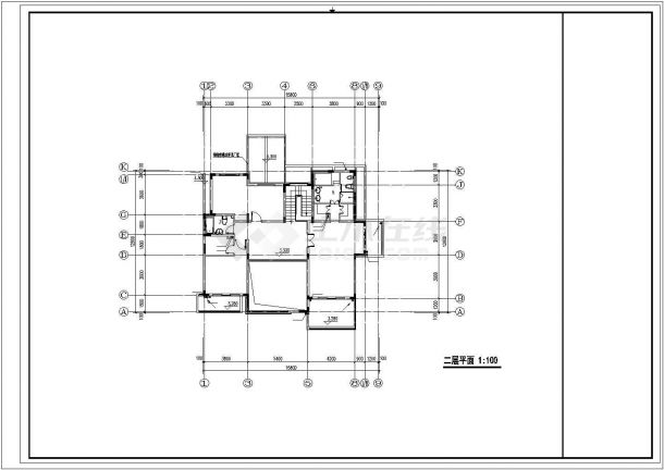 南通市某现代化村镇500平米2层砖混结构私建别墅平面设计CAD图纸-图二
