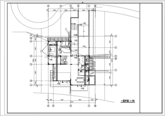 合肥市某居住区540平米双层砖混结构独栋别墅全套平面设计CAD图纸_图1