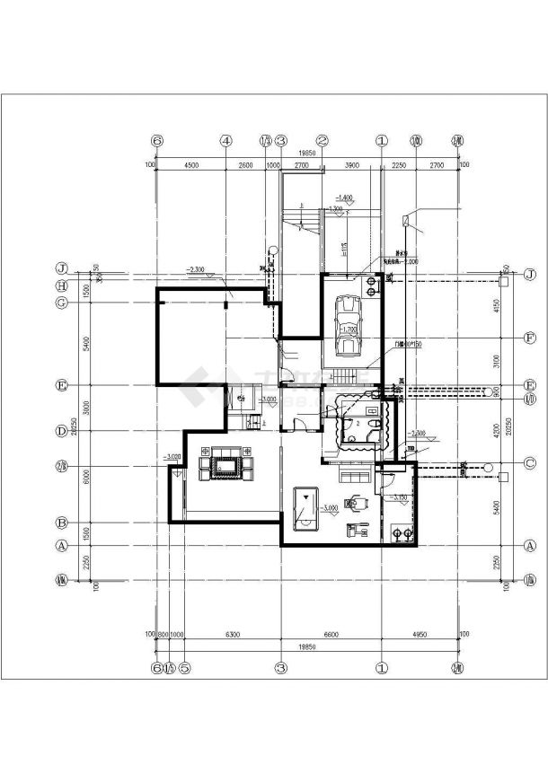 合肥市某居住区540平米双层砖混结构独栋别墅全套平面设计CAD图纸-图二