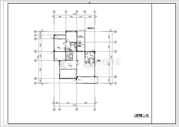 西安市光辉佳苑小区520平米2层砖混高档别墅全套平面设计CAD图纸-图一