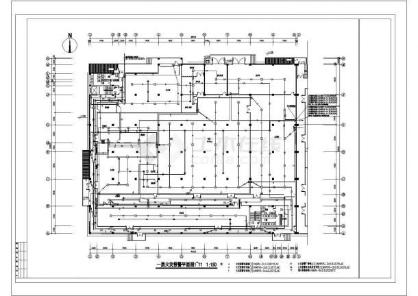 某生产车间消防CAD设计详细平面图-图二