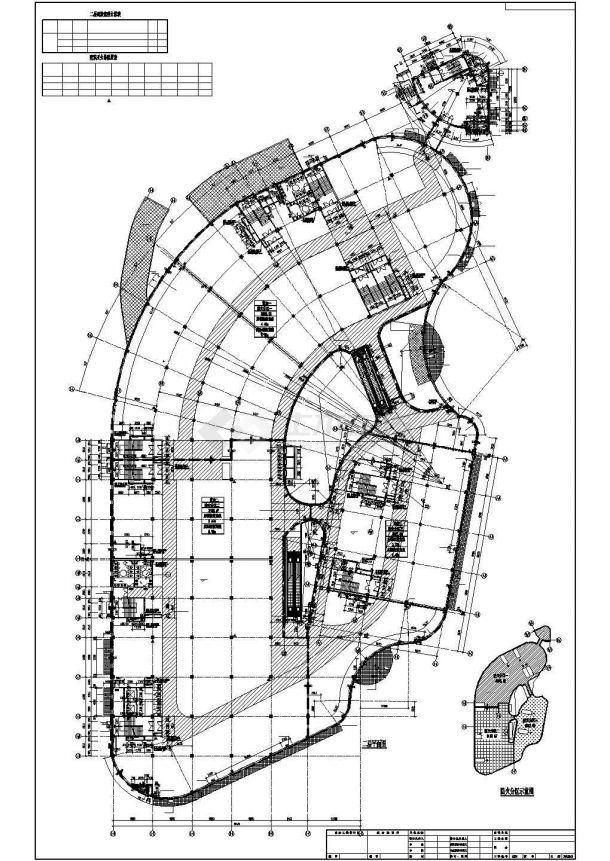 哈尔滨松北区某6.6万平米6层框架结构建材城全套建筑设计CAD图纸-图二