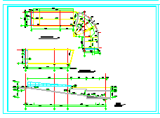 建筑物地下车库环形及直线坡道cad施工图纸_图1