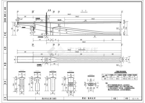 某下承式钢管混凝土系杆拱CAD详细平面施工设计图-图一