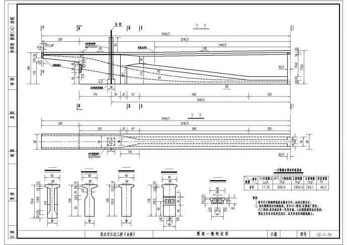 某下承式钢管混凝土系杆拱CAD详细平面施工设计图_图1