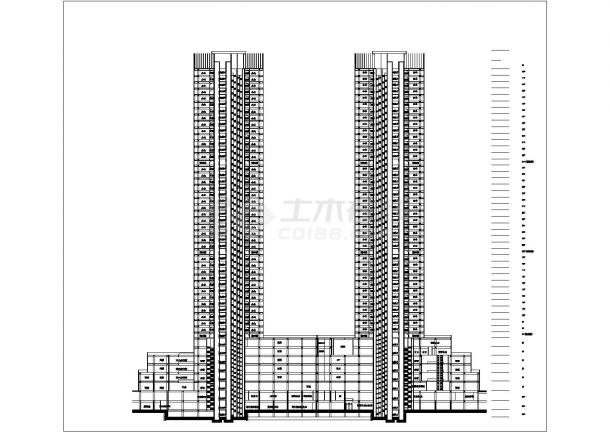 42万平方米48层矿建结构商业综合楼全套建筑设计CAD图纸（1-7层使用）-图一