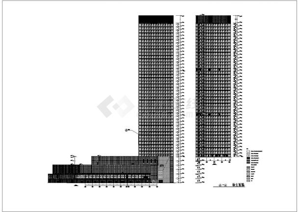 42万平方米48层矿建结构商业综合楼全套建筑设计CAD图纸（1-7层使用）-图二