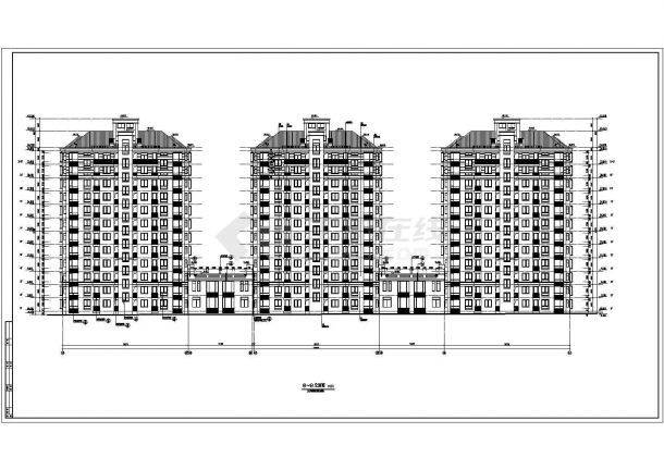 住宅设计_某地区大型高层住宅立面CAD图-图二