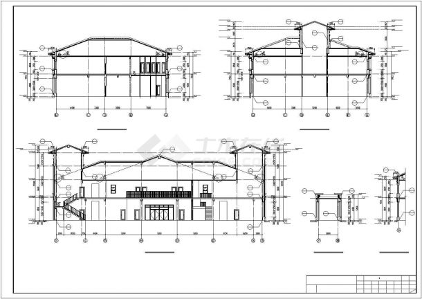 2160平米2层框架结构西班牙风格商务会所建筑设计CAD图纸-图二