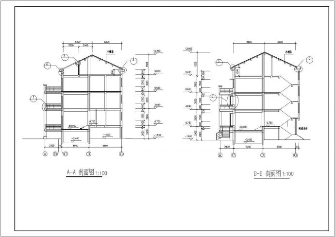 住宅设计_某地三层住宅建筑方案CAD图_图1