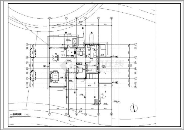 银川市某社区340平双层砖混结构私人别墅楼平面设计CAD图纸（2套方案）-图二