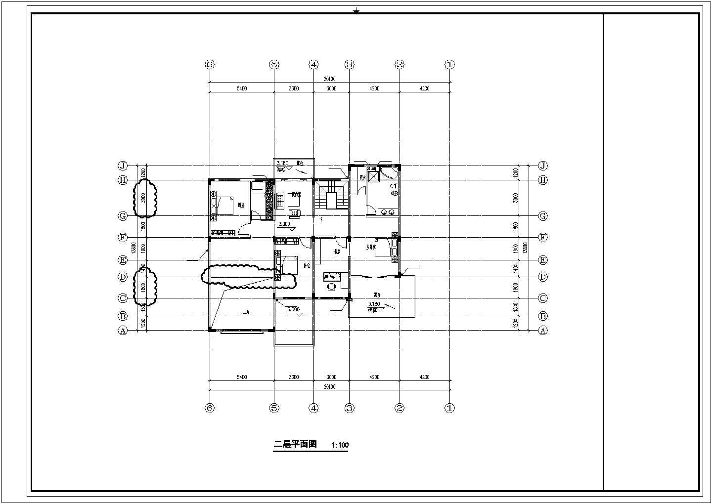 银川市某社区340平双层砖混结构私人别墅楼平面设计CAD图纸（2套方案）