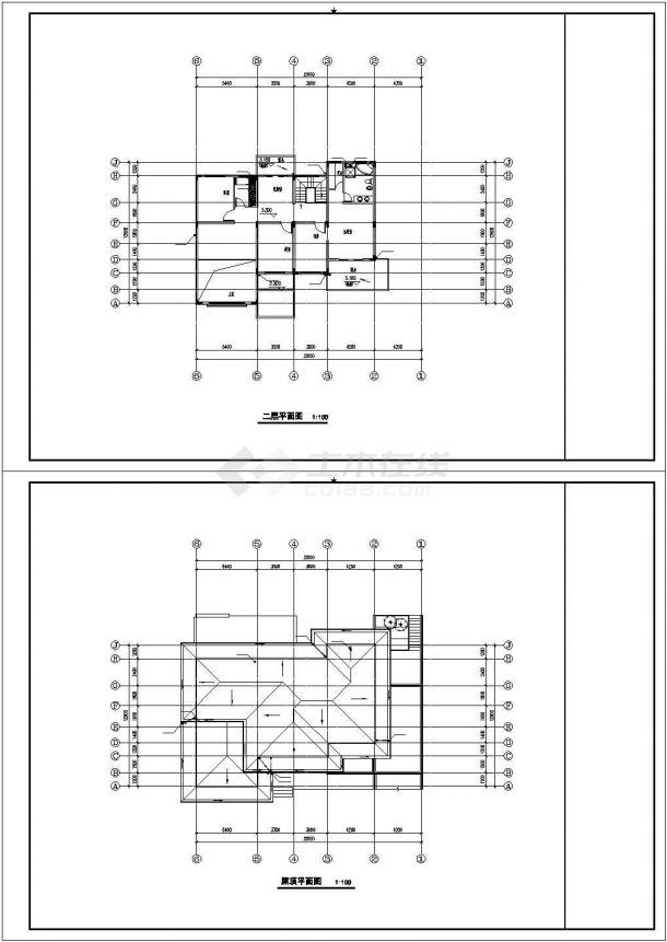 太原市某别墅区320平米2层中式别墅平面设计CAD图纸（2套方案）-图一