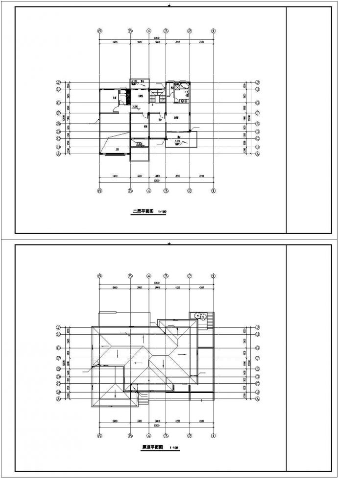 太原市某别墅区320平米2层中式别墅平面设计CAD图纸（2套方案）_图1