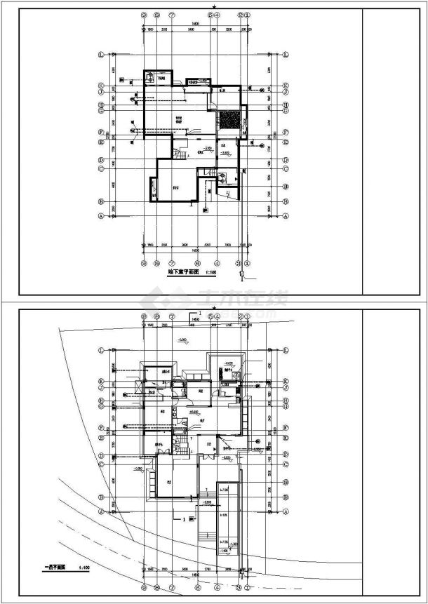 太原市某别墅区320平米2层中式别墅平面设计CAD图纸（2套方案）-图二