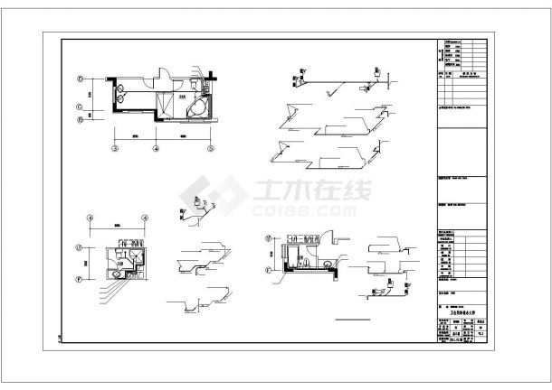 烟台市欣欣家园小区3层高档别墅给排水设计CAD图纸（含地下室）-图一