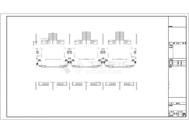 西安市锦乐园小区1600平米4层砖混结构联排住宅楼全给排水设计CAD图纸-图一