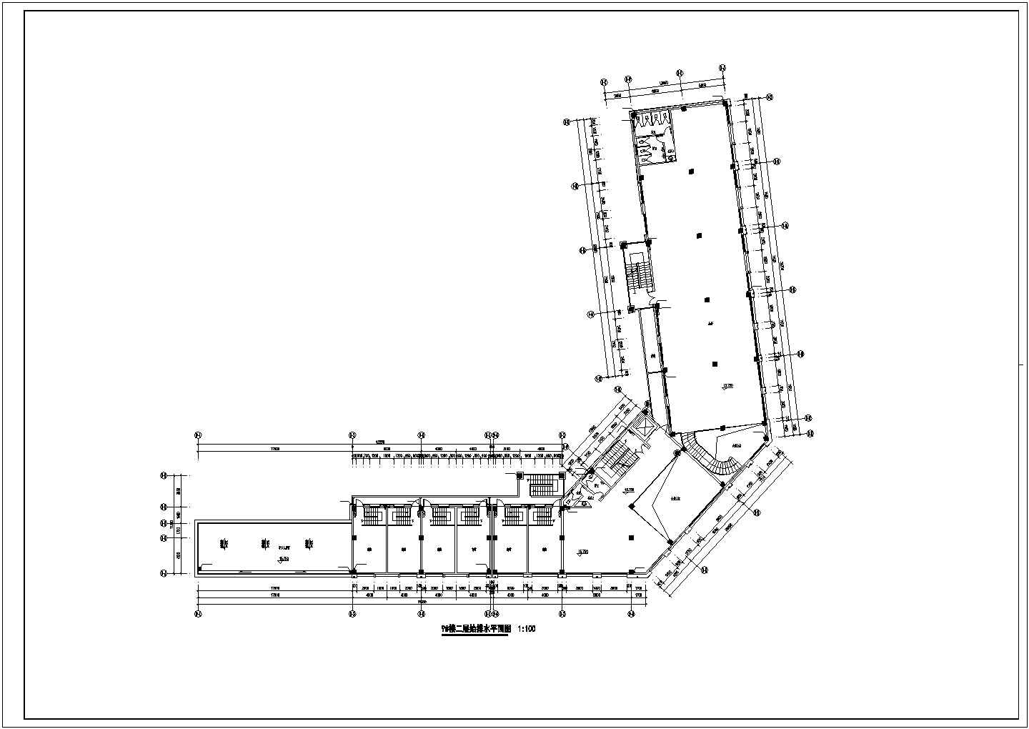 沈阳市某4层高档商务娱乐会所全套给排水设计CAD图纸