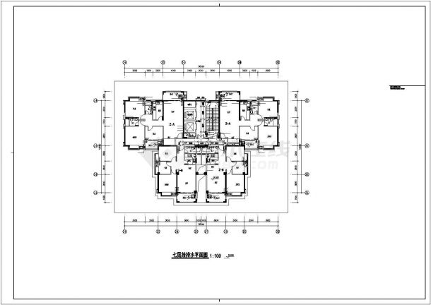呼和浩特市某31层框架结构住宅楼全套给排水设计CAD图纸-图一
