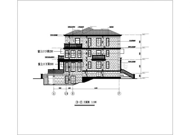 某度假村独立多层别墅全套设计方案CAD图纸-图一
