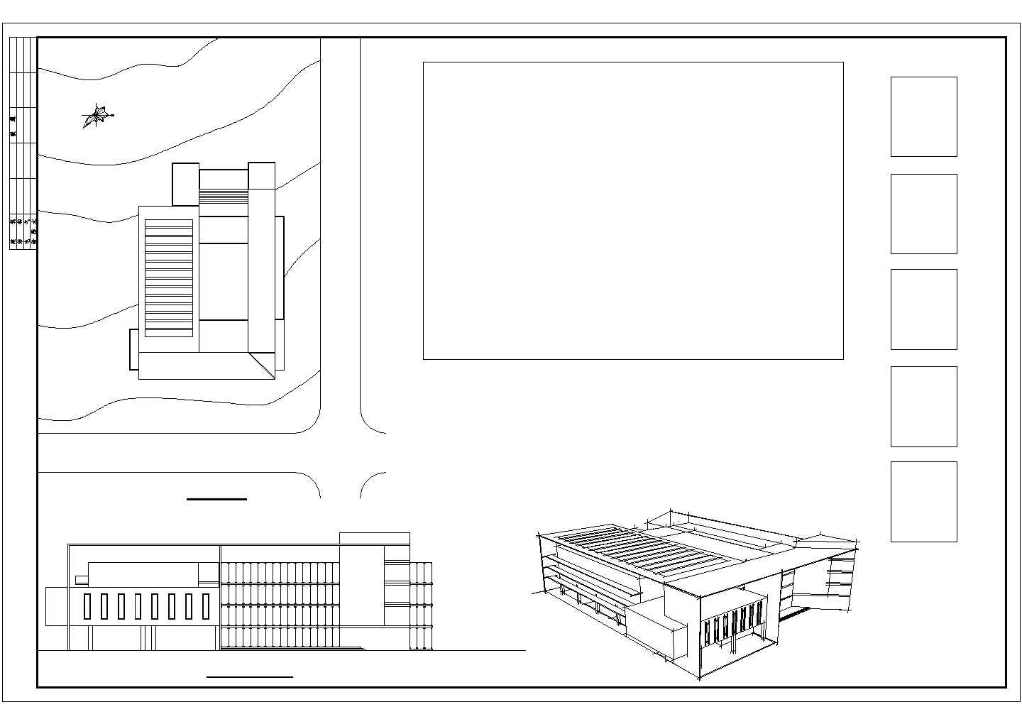 高校图书馆建筑方案设计CAD图纸