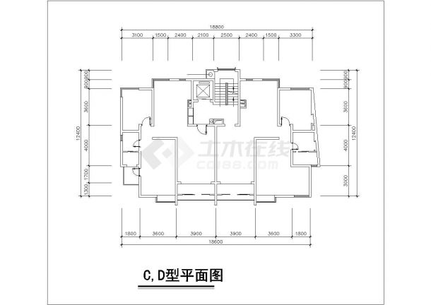 天津市某小区高层住宅楼建筑方案设计施工图（含多套户型剖面图）-图一