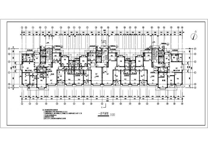 住宅设计_十一层住宅楼建筑施工CAD图_图1