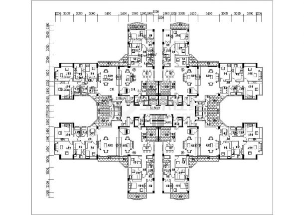 住宅设计_十五层住宅平立面CAD图-图二