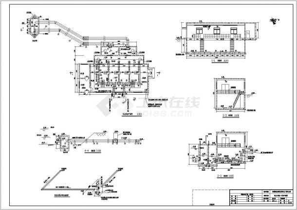 【苏州】某自来水厂取水泵房全套施工设计cad图-图二