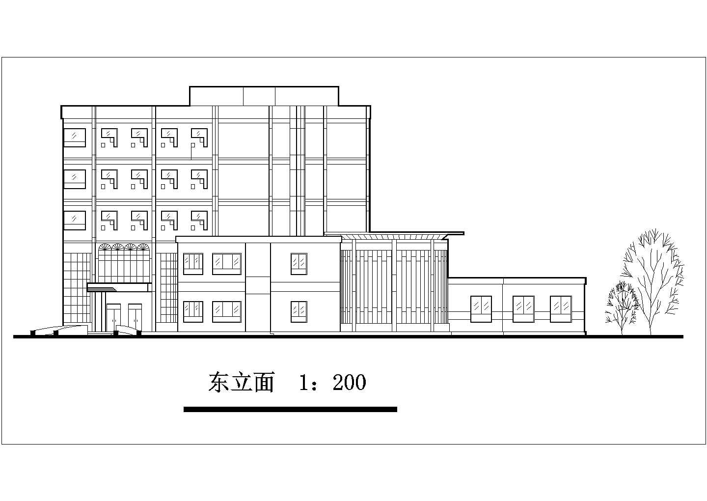 旅馆设计_高校五层旅馆设计方案CAD图