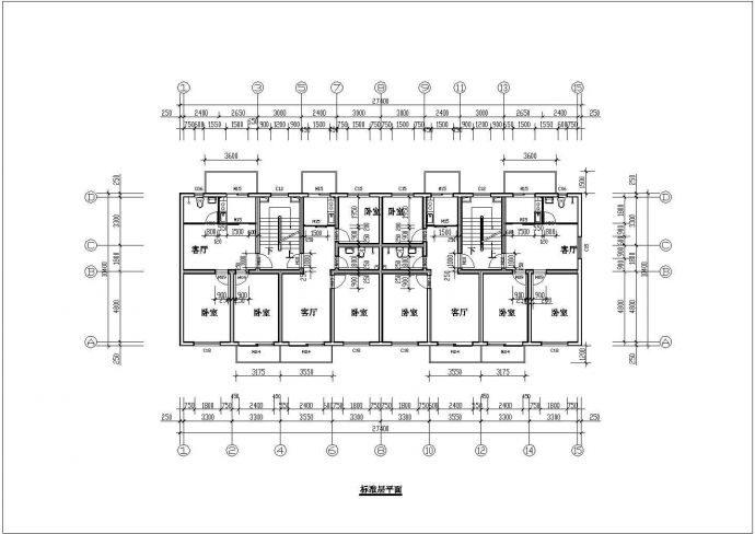 住宅设计_五层带阁楼住宅建筑CAD图_图1