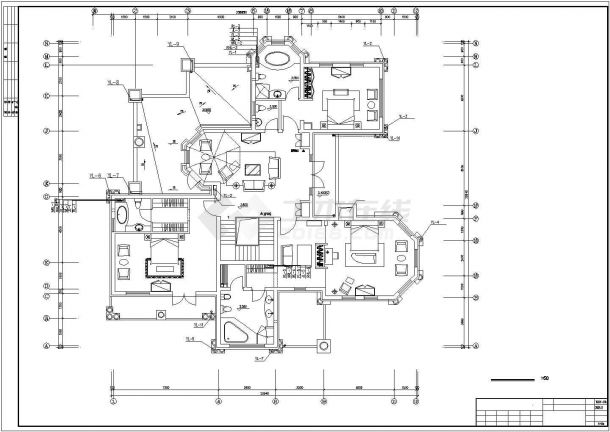 深圳市温泉城2层框架结构简约型别墅给排水设计CAD图纸-图二