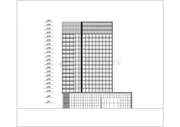 综合楼设计_某地区二十一层综合楼设计方案CAD图-图一