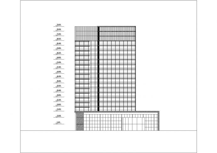 综合楼设计_某地区二十一层综合楼设计方案CAD图_图1