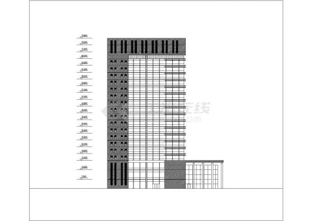 综合楼设计_某地区二十一层综合楼设计方案CAD图-图二