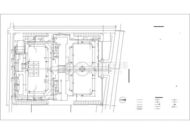 某室外管网及锅炉房管道工程设计施工方案CAD图纸-图一