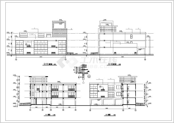 某幼儿园建筑施工CAD图纸（共7张）-图二