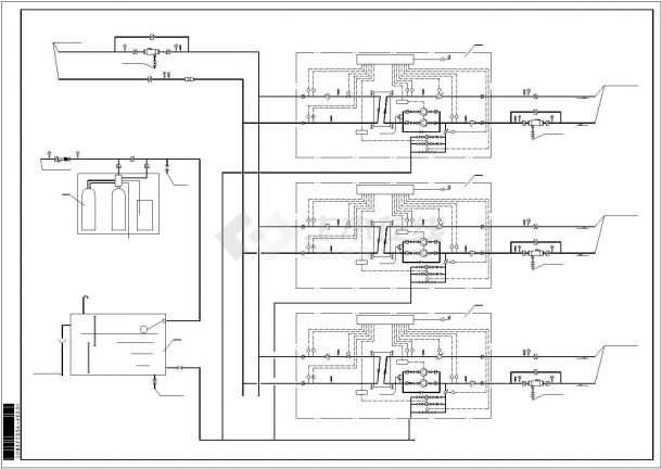 某商业楼换热站管网设计施工方案CAD图纸-图一