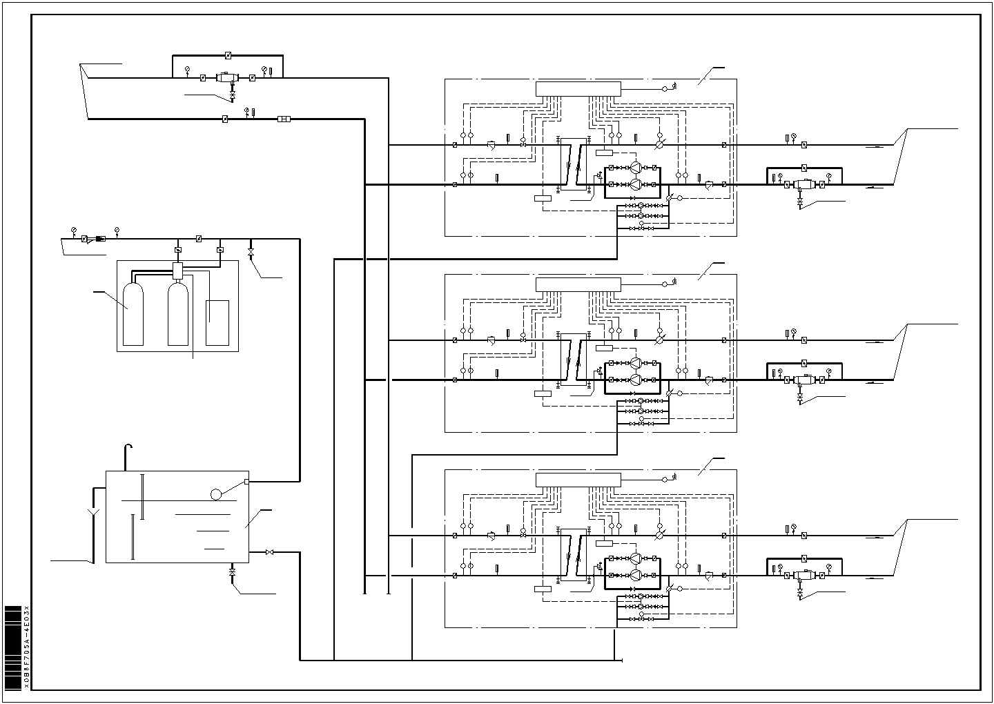 某商业楼换热站管网设计施工方案CAD图纸