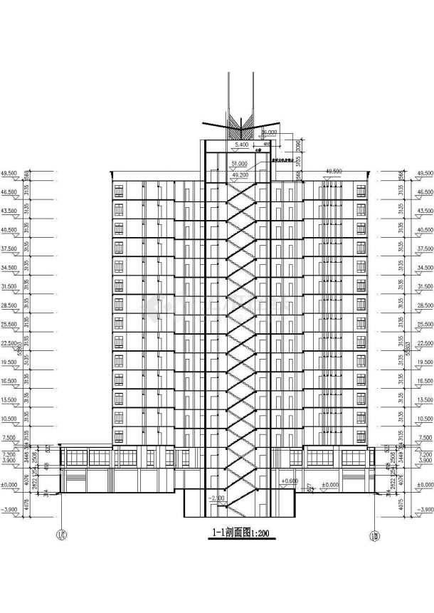 高层建筑结构CAD施工参考详图-图二