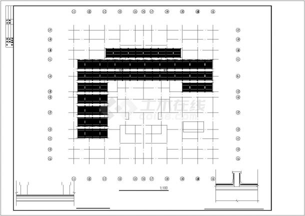 某大型27层框剪结构商住楼平立剖面设计CAD图纸（1-4层使用）-图二