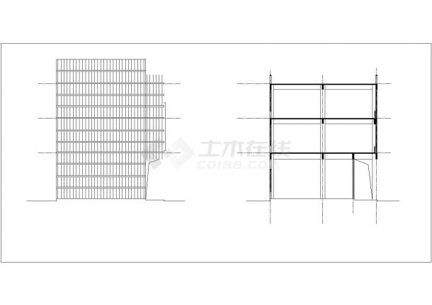 5500平米三层框架结构商业综合楼全套平立剖面设计CAD图纸-图一