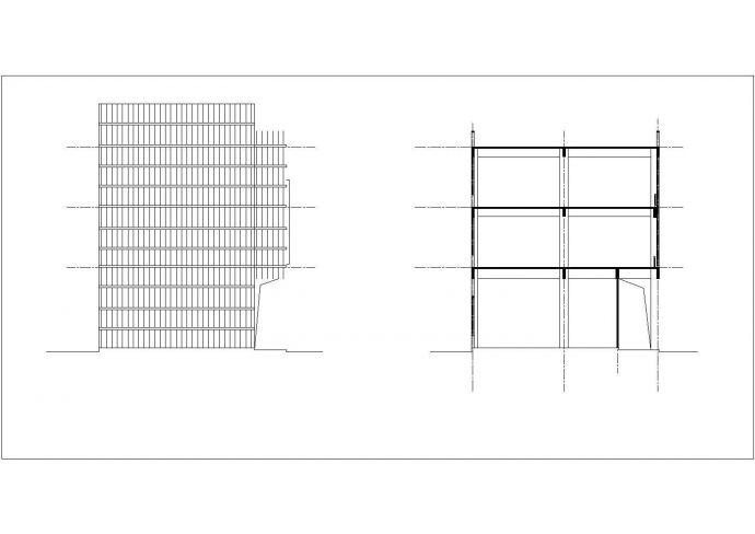 5500平米三层框架结构商业综合楼全套平立剖面设计CAD图纸_图1