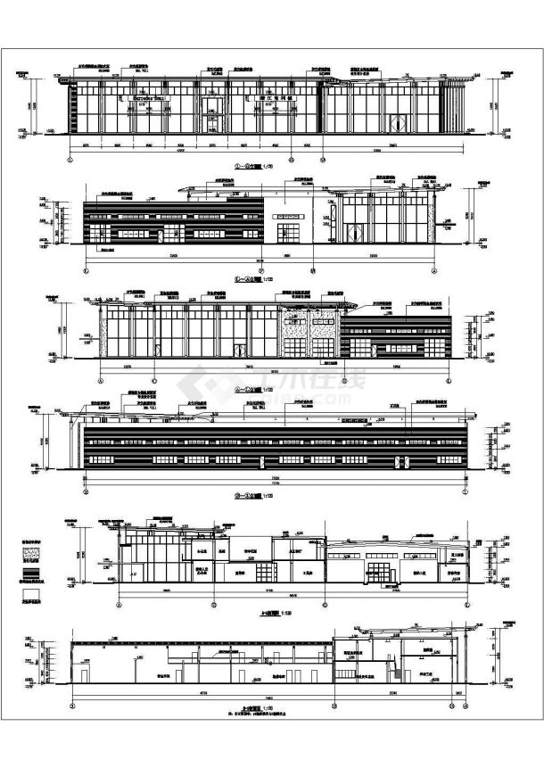 6500平米2层钢框架结构汽车4S店全套建筑设计CAD图纸-图二