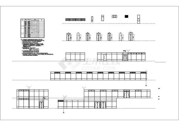 3300平米3层框架结构商业中心全套建筑设计CAD图纸-图二